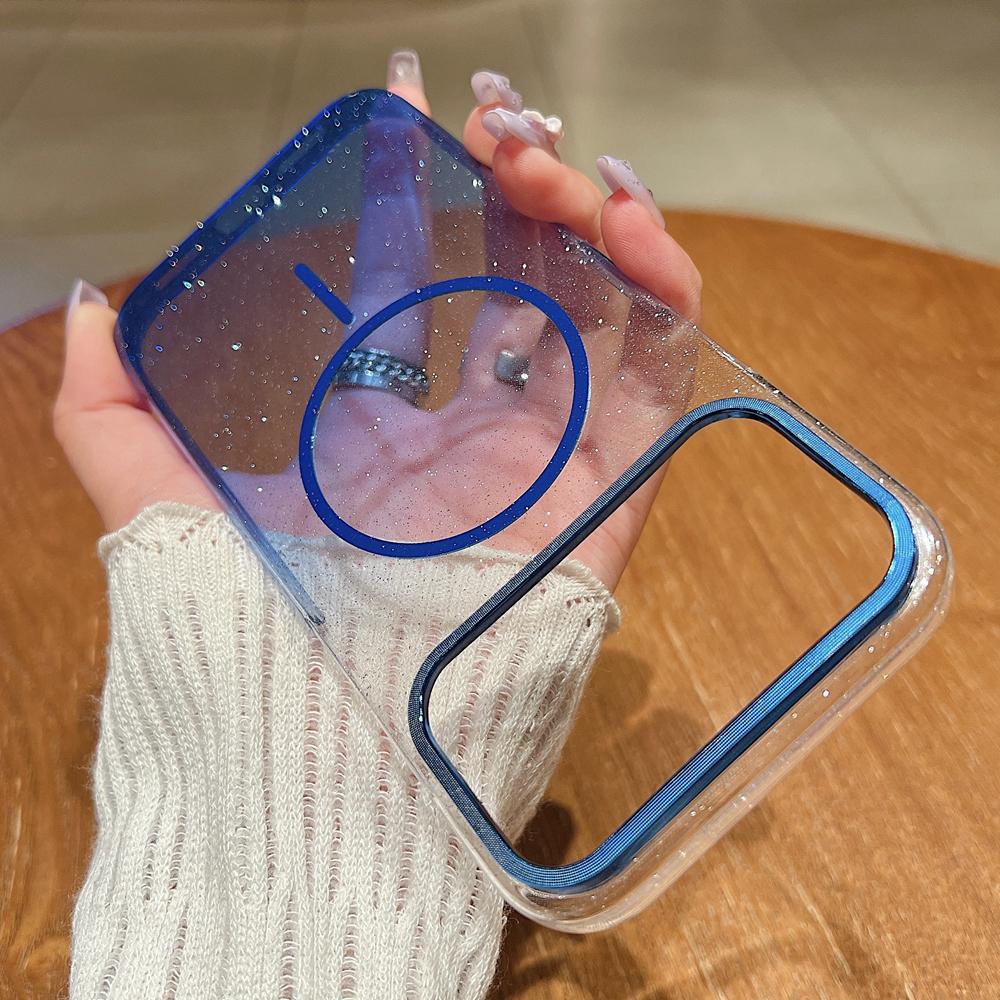 KEYSION Роскошный градиентный блестящий магнитный чехол для телефона MagSafe для iPhone 17 Pro Max 17 Air Прозрачная жесткая ПК Противоударная задняя крышка