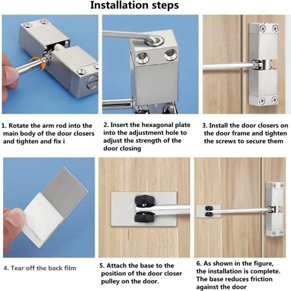 Adjustable Speed Automatic Door Closer Mute Soft Closing Spring Tension Door Closer Interior Doors