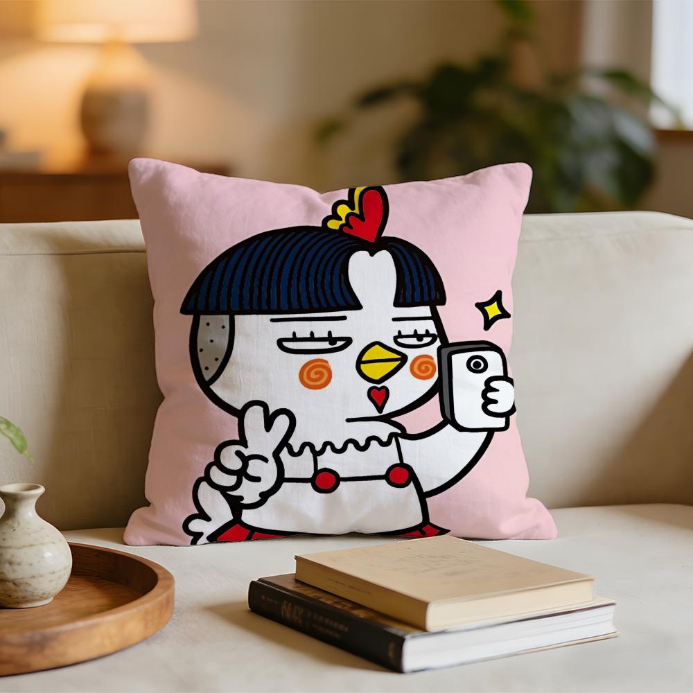 Kwaii Anime BBuldak RameSn Cushion Cover Short plush pillowcase for bed sofa carwashable