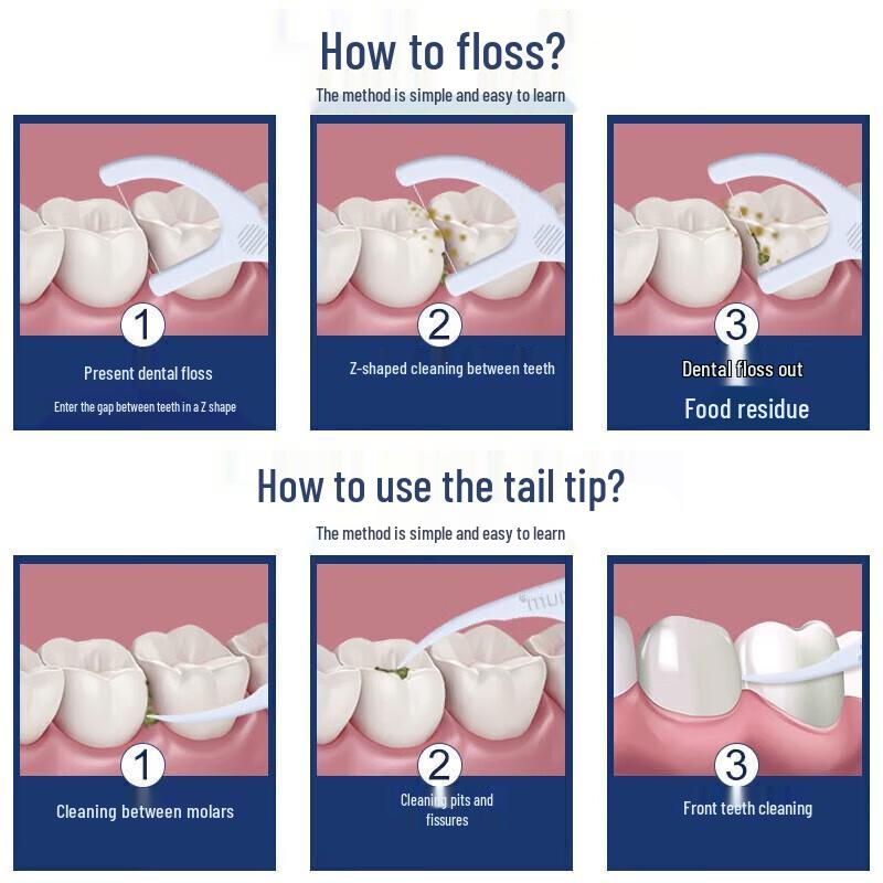 FAWNMUM High-Fine Disposable Dental Floss Picks