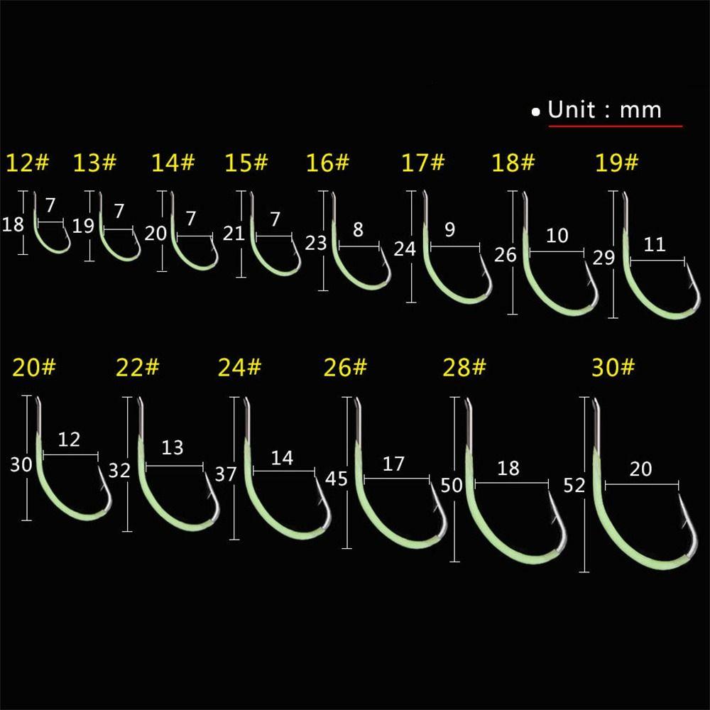 High Carbon Steel Glow Hook Barbed Fishing Hook with Line Luminous Fishing Hook Fresh&Saltwater