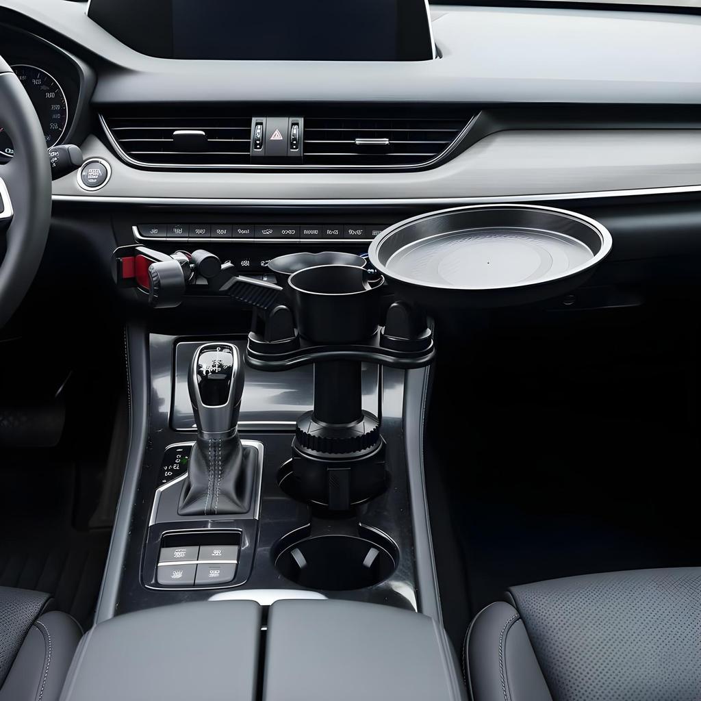 Car Cup Tray Mobile Phone Holder Telescopic Car Cup Storage Table Rotation Table Slot Automotive Food Tray Expander Organizer