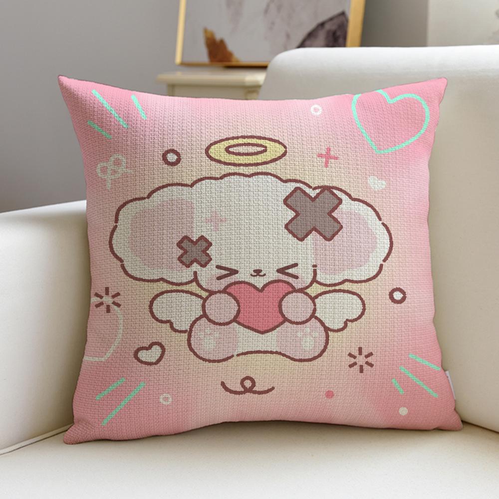 Sweet CCute NNonoS Cushion Cover Breathable and skinfriendly linen pillowcase square removable and washable cushion