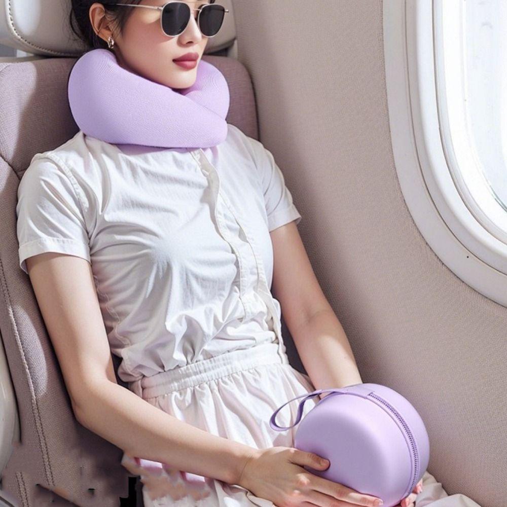 Durable U-shaped Neck Pillow Slow Rebound Cervical Support Pillow Hooded Neckrest Pad Office Nap
