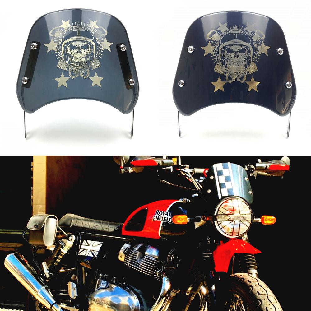 Лобовое стекло мотоцикла, ветровой дефлектор, универсальный для Harley Honda Yamaha Kawasaki Suzuki 6,5 "-9,45"