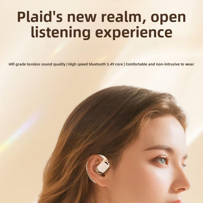 Open Wireless AI Translation Bluetooth Headset Air-bone Conduction Hanging Ear Headset for Running