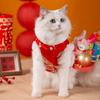 Golden Silk Dragon Pattern New Year's Rough Edge Cat Warm and Velvet Tang Clothing Festive New Year's Greeting Cat Kitten Pet Dog Dog Clothes