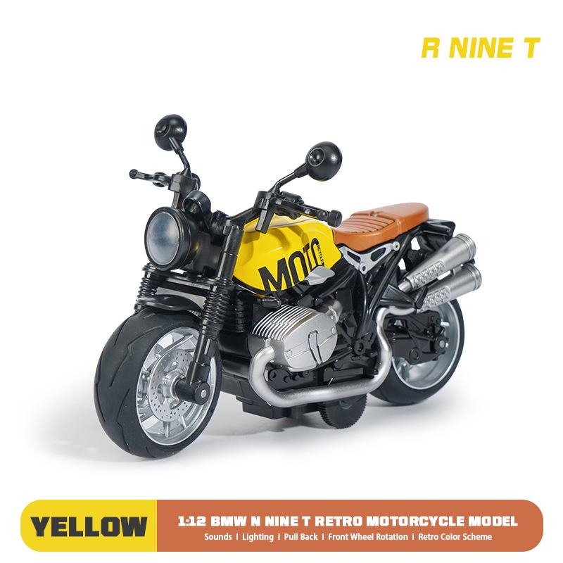 1/12 масштаб R Nine T Ретро Мотоциклы Моделирование сплава Винтаж Классическая модель мотоцикла для коллекции игрушечный автомобиль подарок ребенку