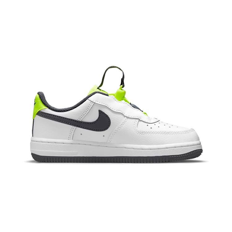 Nike Force 1 Toggle PS Белые детские кроссовки Volt Game-Royal Iron-Grey CU5287-101