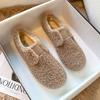 Мода 2024 года женские туфли на плоской подошве из плюша, зимние теплые сапоги для снега, модный брендовый дизайн, повседневная верхняя одежда для офиса и банкета, большой размер 41-44