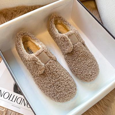 Мода 2024 года женские туфли на плоской подошве из плюша, зимние теплые сапоги для снега, модный брендовый дизайн, повседневная верхняя одежда для офиса и банкета, большой размер 41-44