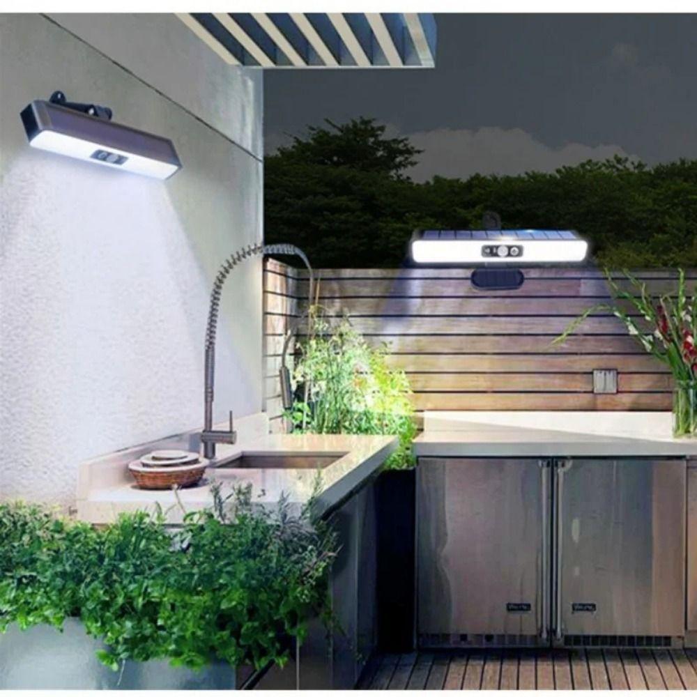 3 Light Modes Outdoor Courtyard Lamp Human Body Sensing LED Solar Light Solar Clip Light  Garden