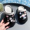 New girls' cartoon Kuromi two-tone versatile clogs with soft soles, non-slip closed-toe sandals
