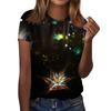 Женская модная повседневная футболка с коротким рукавом и круглым вырезом с принтом Galaxy