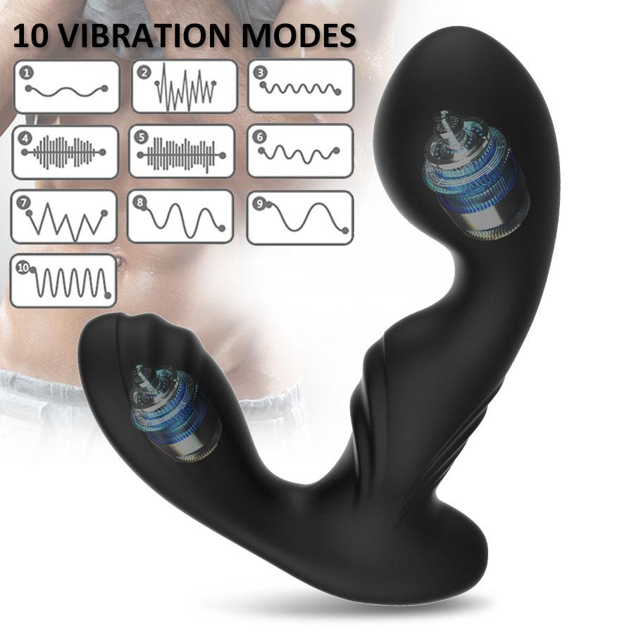 Male Prostate Massager Remote Control Anal Vibrator 10 Modes Full Silicone Testis Stimulate Anus Butt Plug Toy Adult Sex Men Masturbator