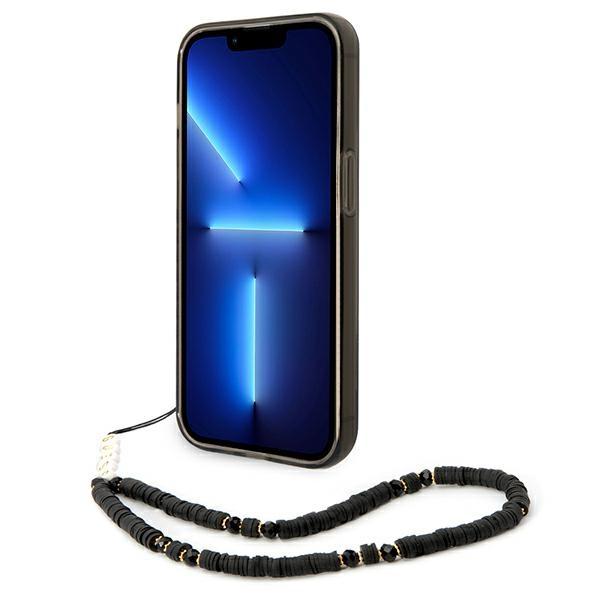 Etui do iPhone 14 Pro Guess Czarny Translucent Pearl Strap