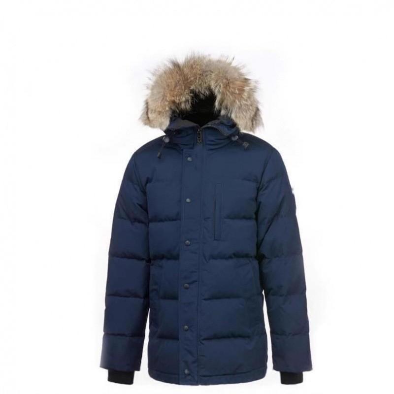 Mens Waterproof Parka Coat With Detachable Faux Fur Collar 90% White Duck Down Fill Winter Warm Outerwear