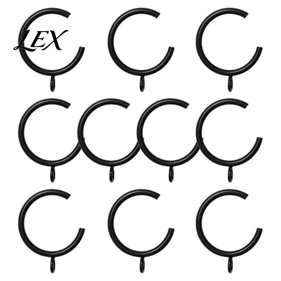 Easy Glide Drapery Rings for Home 10Pcs C Shaped Curtain Rings, Heavy Duty Bypass Metal Weight Hangers Passing with Eyelets French Return Rods Smooth