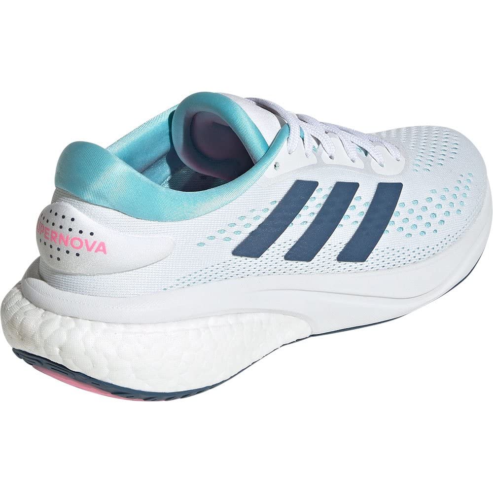 Adidas Supernova 2 Running Shoes, Women's, White/Wondersteel/Bliss Blue (GW9100), Size 22.5 cm