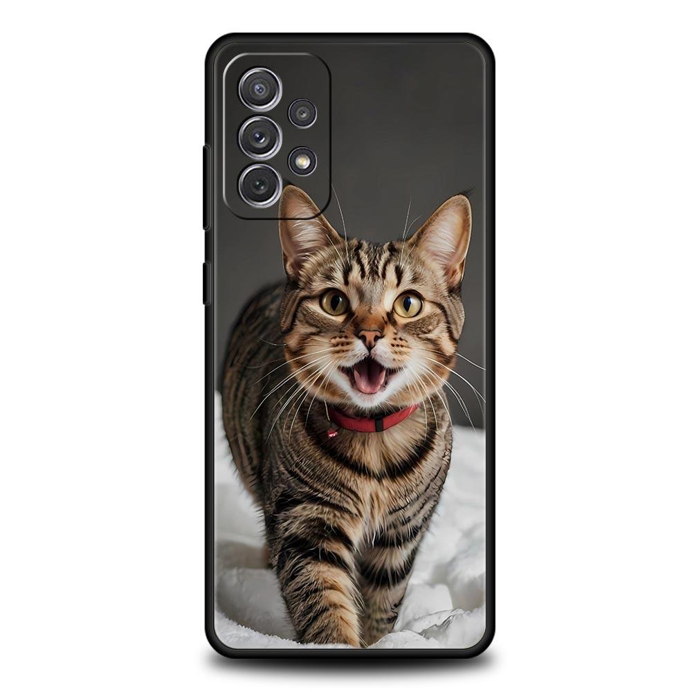 Милый чехол-котик с сердцем для Samsung Galaxy A17 A07 A55 A35 A25 A15 A05s A33 5G A31 A23 A21s A13 A41 A73 A53 A51 A71 A03