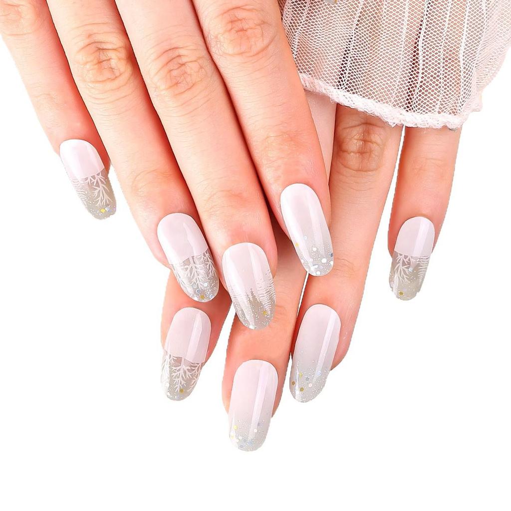 Рождественские полупрозрачные гелевые наклейки для ногтей с УФ-лампой