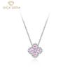High Carbon Diamond Pendants Necklace 925 Sterling Silver Pink Gemstone Romantic Fine Jewelry Wedding Party Gifts New Trend