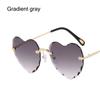 Love Heart Thin Metal Frame SunGlasses for Women Eyewear Heart-Shaped Sunglasses Heart Sunglasses