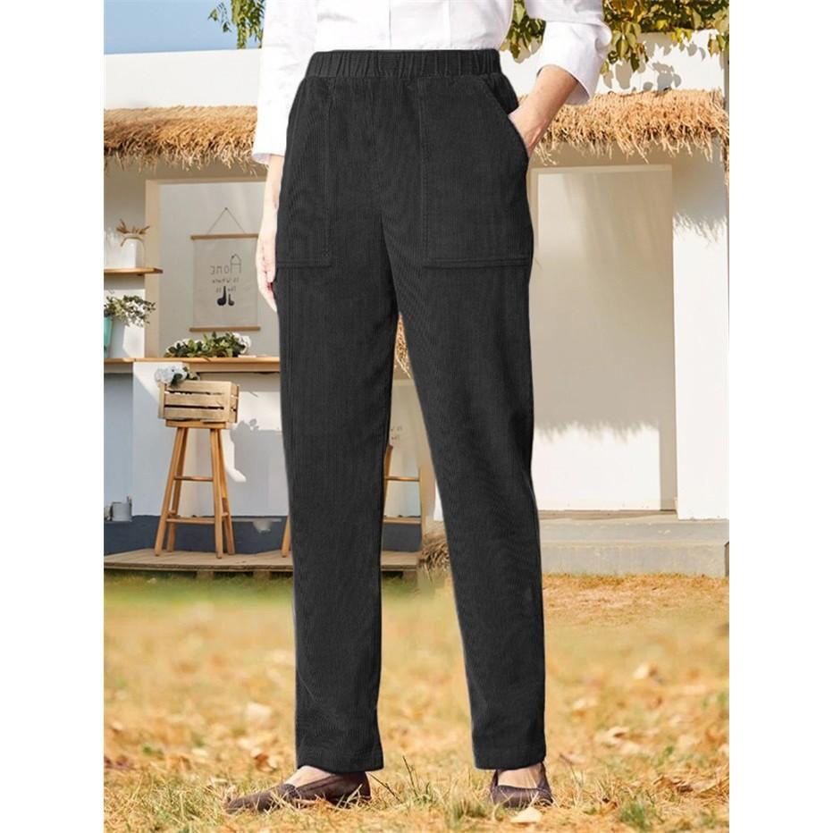 Cotton Corduroy Casual Pants For Women With Pockets And Trousers For Summer Comfort