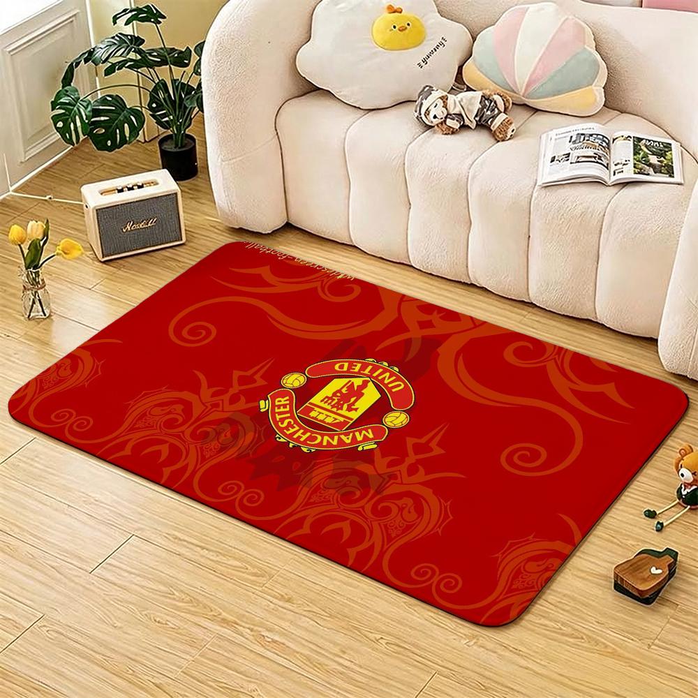 Manchester living room sofa Logo Rug Plush Rug Large Area Rug Nursery Mat Water Absorbent