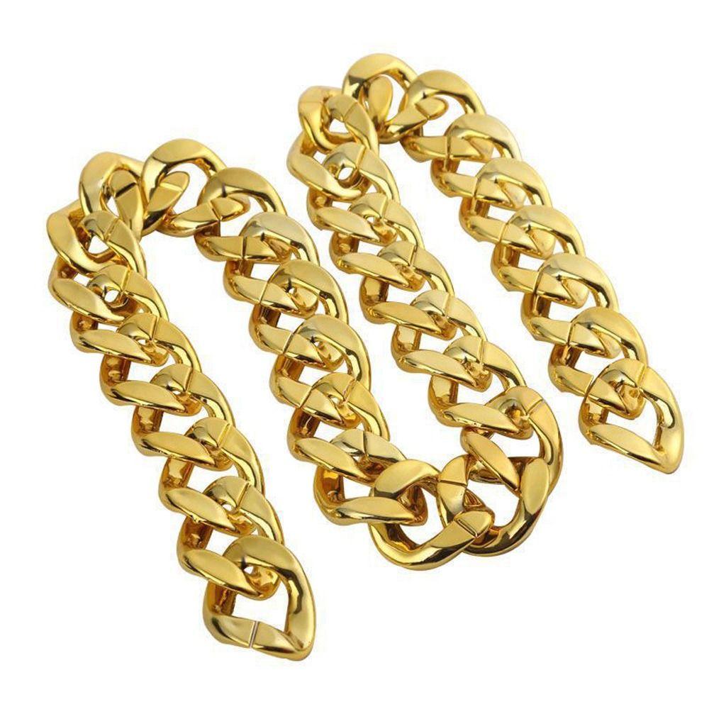 Gold Plated Punk Thick Chain Necklace Fashion Jewelry Sweater Chain Men Exaggerated Necklace