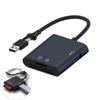 Высокоскоростной USB 3.0 кардридер с двойными разъемами USB A и USB C для карт TF, алюминиевый корпус, драйверы не требуются
