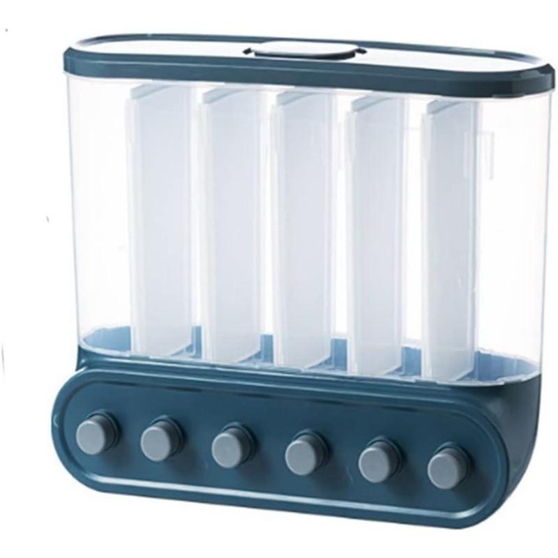 Кухонные контейнеры, 6 решеток, диспенсер для круп, настенные герметичные контейнеры для хранения круп, ящик для зерна, банка для еды