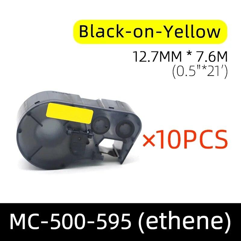 Compatible with MC-500-595 Label Strip BMP-41 BMP-51 BMP-53-PC-Linked Printer Ribbon 12.7mm * 7.6m Vinyl Label Ribbon0.5'' * 21'
