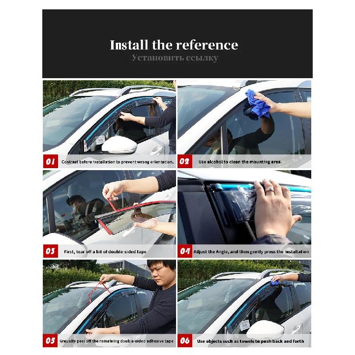 For FORD Focus Wagon MK4 C159 2021-2022 Window Visor Vent Shades Ventvisor Wind Deflectors Visors Rain Guard Shades Visor