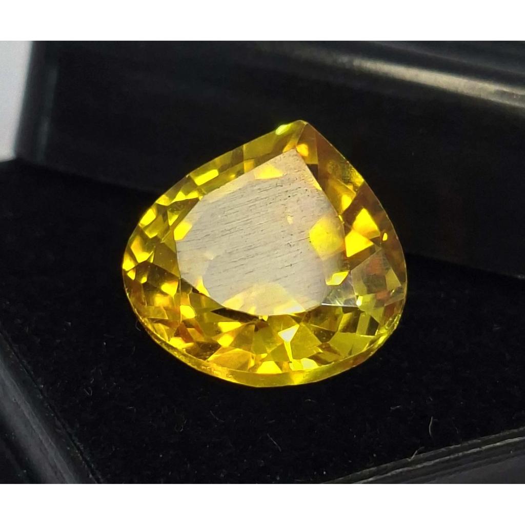 7-9 Ct Natural Yellow Color Sapphire Pear Cut Fabulous Certified Loose Gemstone