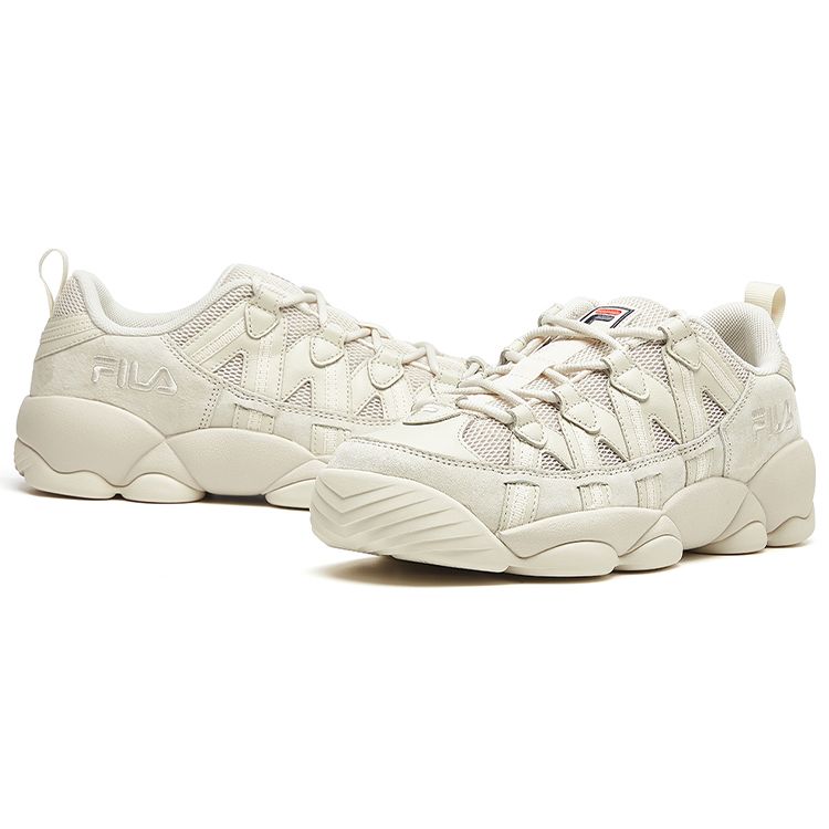 Fila Fusion Спагетти Синтетическая Кожа Низкие Ретро Баскетбольные Кроссовки Женские Кроссовки Бежевые T12W021201FAG