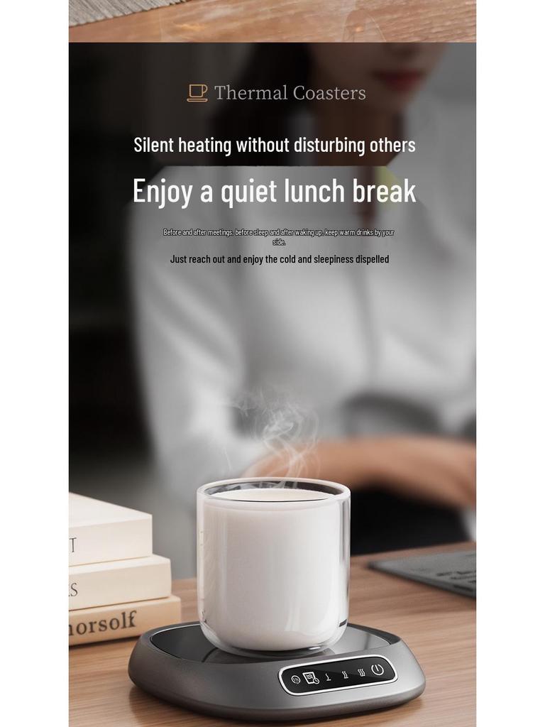 Smart Heated Cup Mat for Coffee & Milk - Desktop Temperature Control for Home & Office