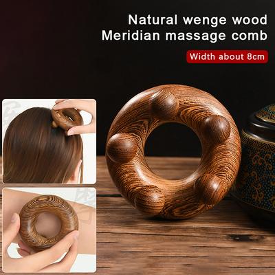 Деревянный массажер для кожи головы с пятью бусинами, ручной массажер для головы, деревянный расслабляющий спа-инструмент для роста волос, здоровья