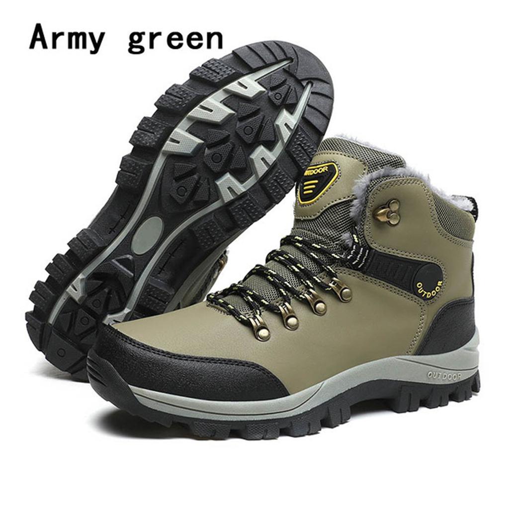 Зимние бархатные теплые водонепроницаемые походные ботинки, зимние ботинки, мужская хлопковая обувь