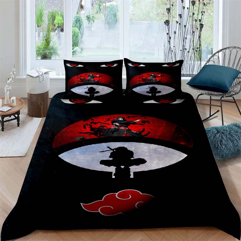 NARUTO Shonen Manga Print Bedding Set – Duvet Cover Set – Luxury Gift for Teens, Fits Double/Single Beds