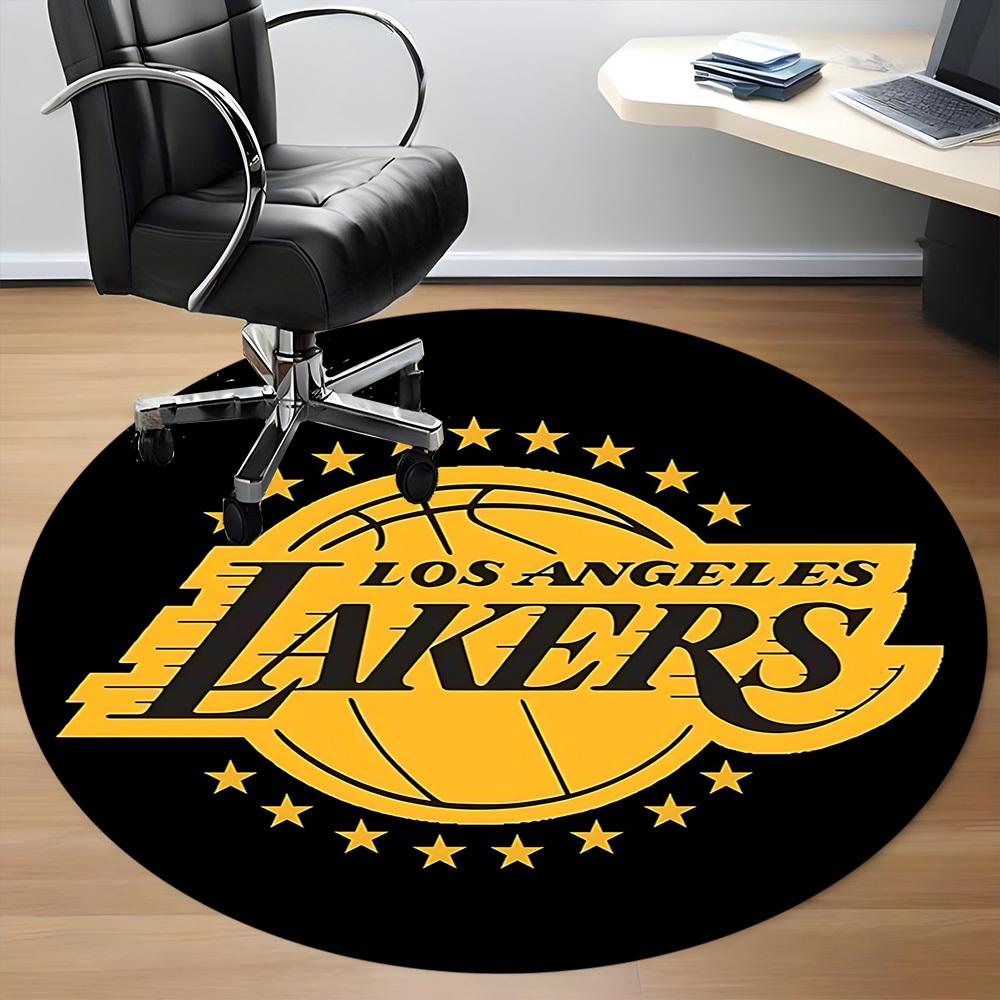 1 шт. Круглый ковер для офиса команды по баскетболу Lakers, коврик для помещений, подходит для офиса, спальни, гостиной, домашнего декора, декора комнаты, Offic a0928138