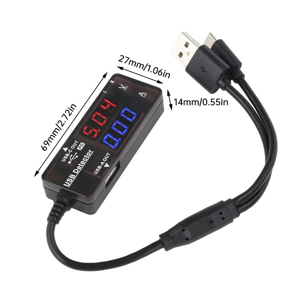 LCD Digital USB Voltmeter Ammeter Car Phone Voltage Current Volt Ampere Power Capacity Charger Detector Monitor Indicator