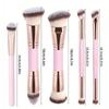 1/2/5 шт. Кисть для макияжа основы Двусторонняя Плоская/Скошенная вершина Кисть для контура Для красоты Растушевки Жидкая Пудра Консилер Крем