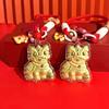 999 Pure Gold Guochao Peace & Joy Lion Pendant Keychain - National Day Gift