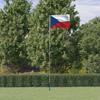 VidaXL Czech Flag and 5.55 M Pole Aluminum 3147139