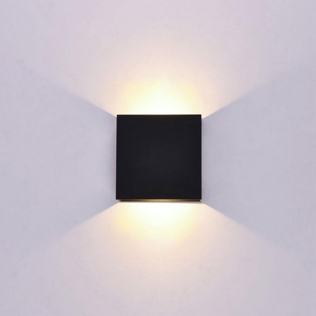 Современный светодиодный настенный светильник из алюминия для внутреннего использования, светодиодный настенный светильник для спальни, прихожей, черный, 10 Вт, теплый