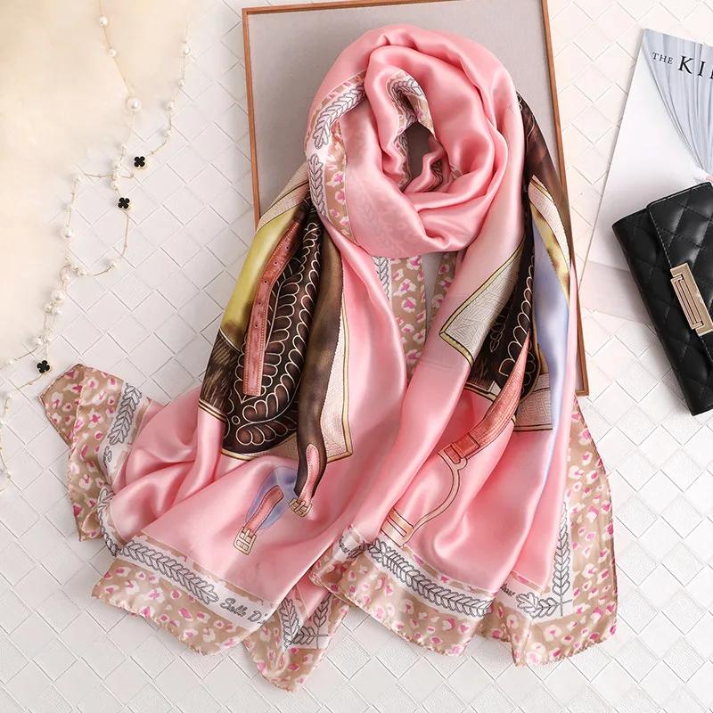 180*90cm Luxury Brand Ladies Spring Summer Long Silk Scarf Shawl Digital Painted Shawl Gogh Oil Painting Lady Foulard Bandanna