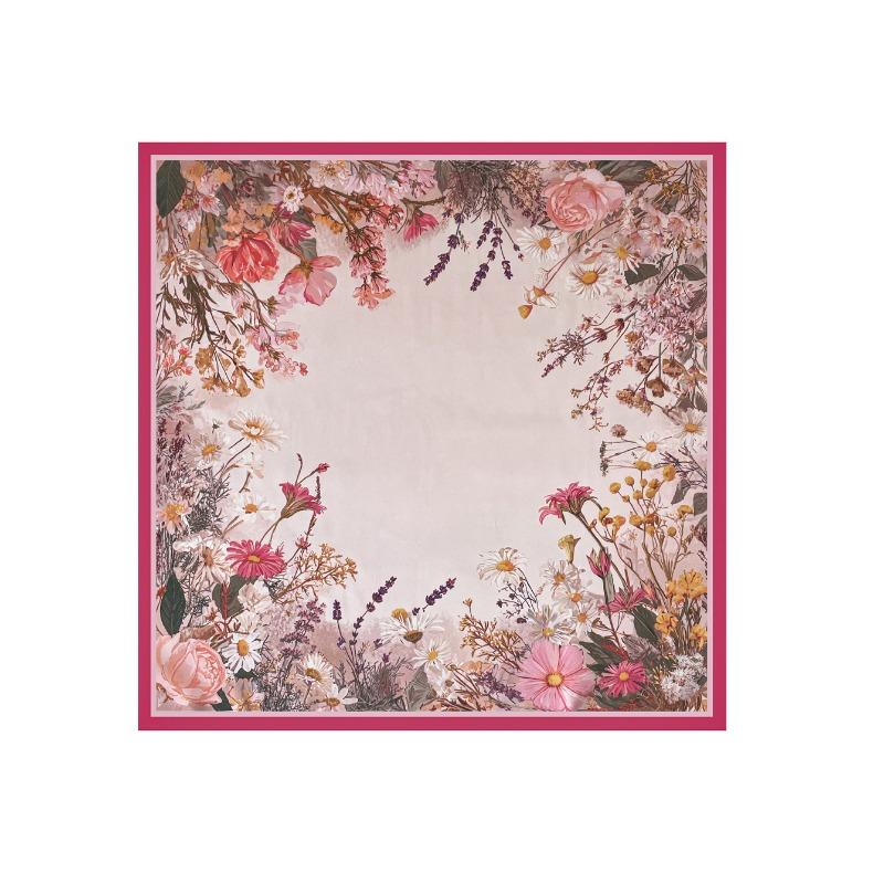 Women S Satin Printed Square Scarf For Spring Summer Versatile