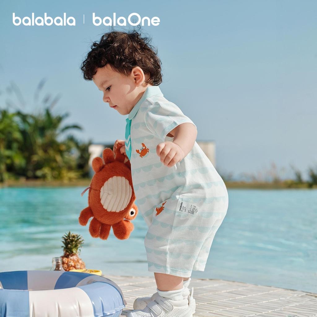 Balabala Jumpsuit Baby Polo Collar Gentleman Style
