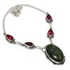 Полосчатый зеленый опал, гранат, драгоценный камень, ювелирное изделие из стерлингового серебра 925 пробы, колье 18"